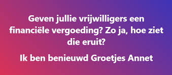 vrijwilligers vergoeding