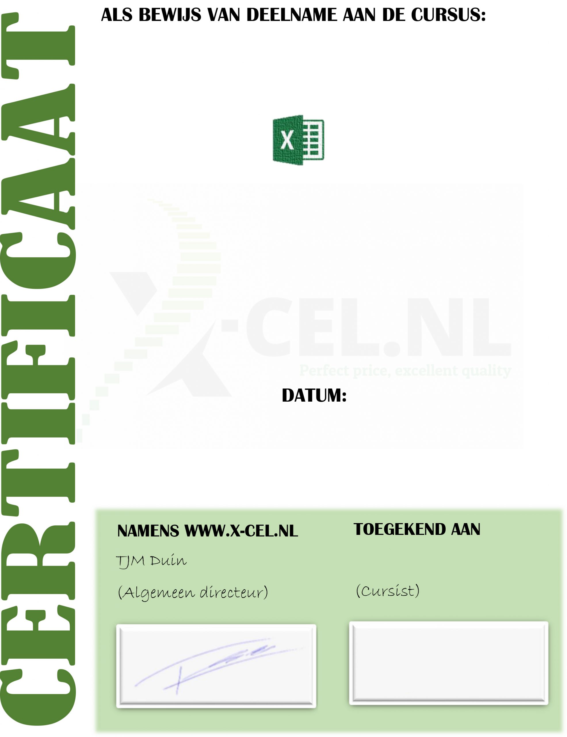 cursus certificaat