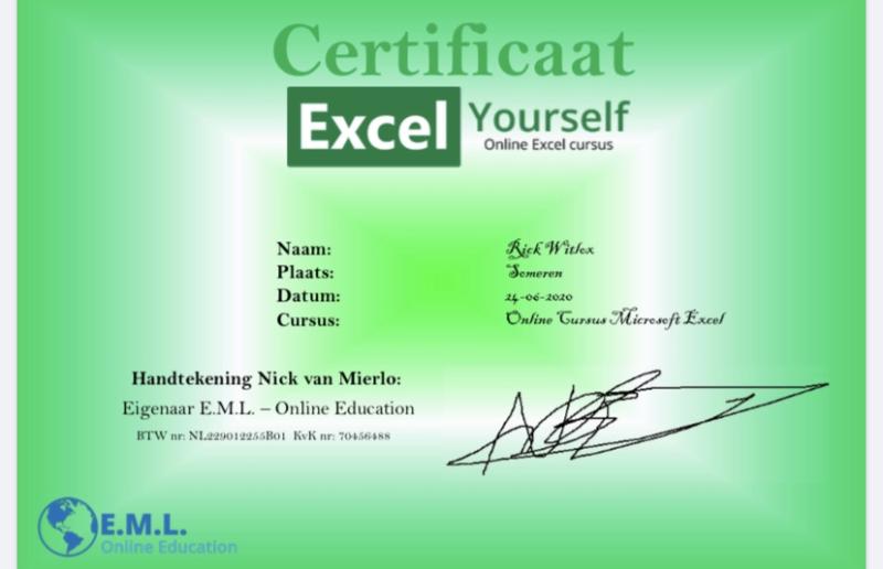 cursus excel volgen